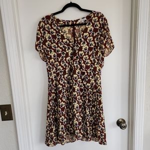 Madewell Women's Pansy Floral Faux Wrap Midi Dress Size 12